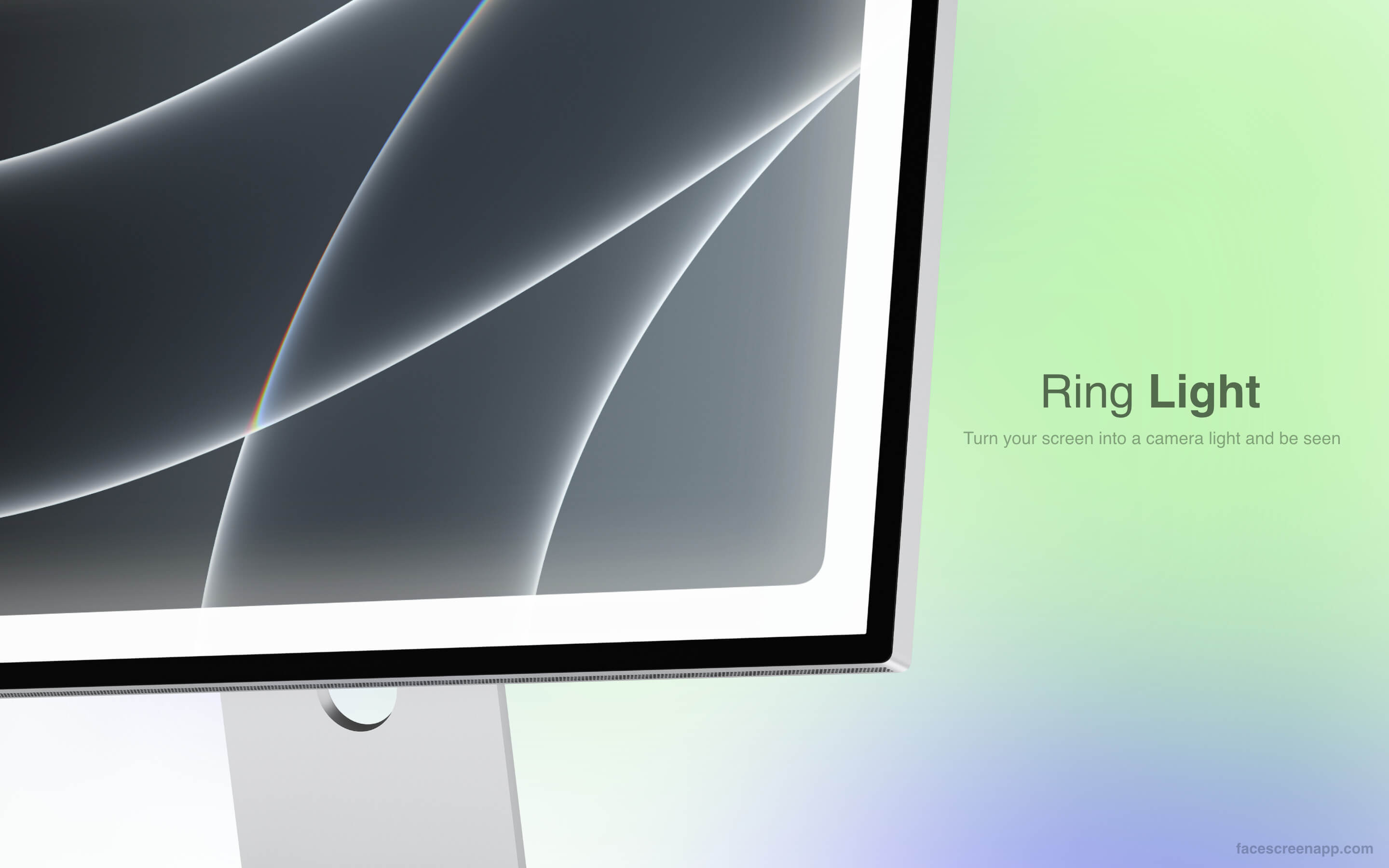Ring Light in action on a Mac display