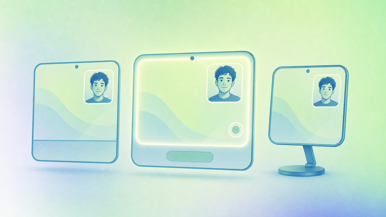 Illustration comparing FaceScreen with simpler Mac camera preview tools